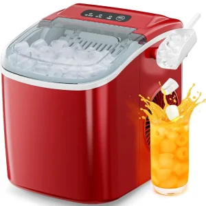 Countertop Ice Maker- Portable Ice Machine with Handle- Automatic Cleaning- 26 Lbs/24H
