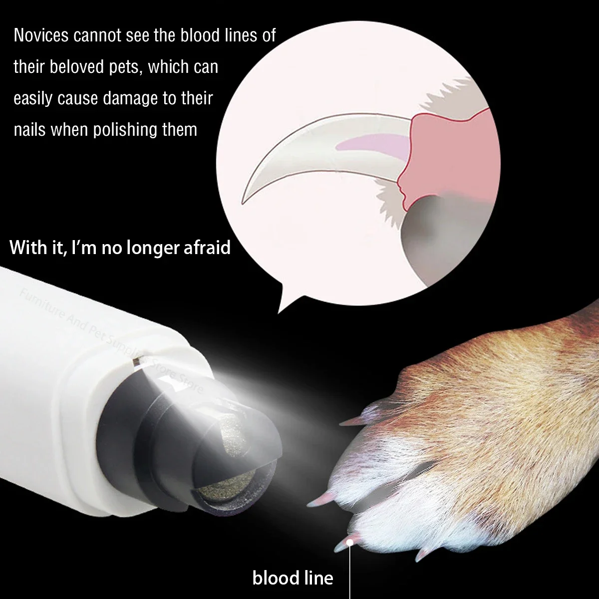 Electric Dog Nail Clippers for Dog Nail Grinders Rechargeable USB Charging LED Light Pet Quiet Cat Paws Nail Grooming Supplies - Image 6