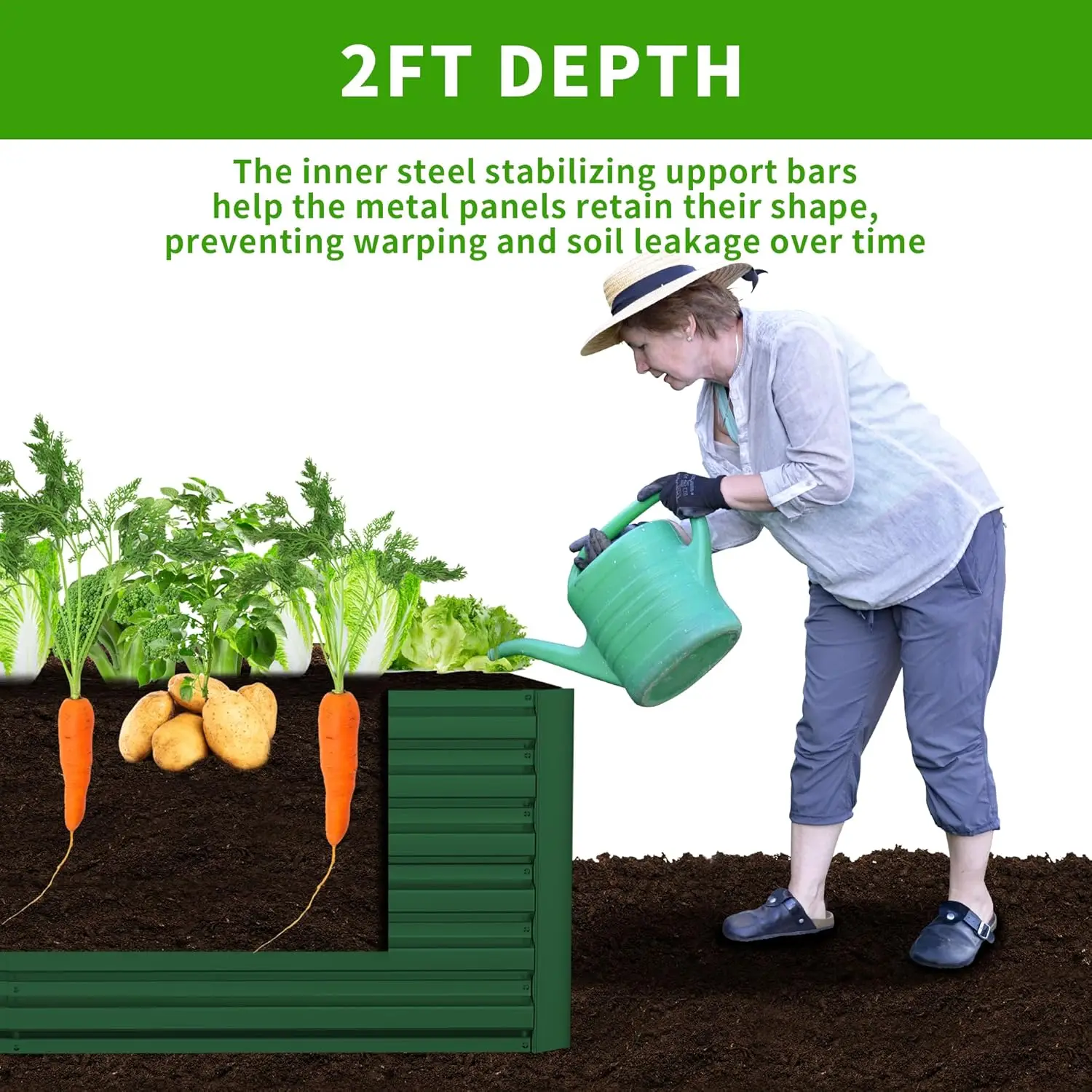 2 pcs 8 x 4 x 2 ft Galvanized Raised Garden Bed- Deep Root Planter Box - Image 5