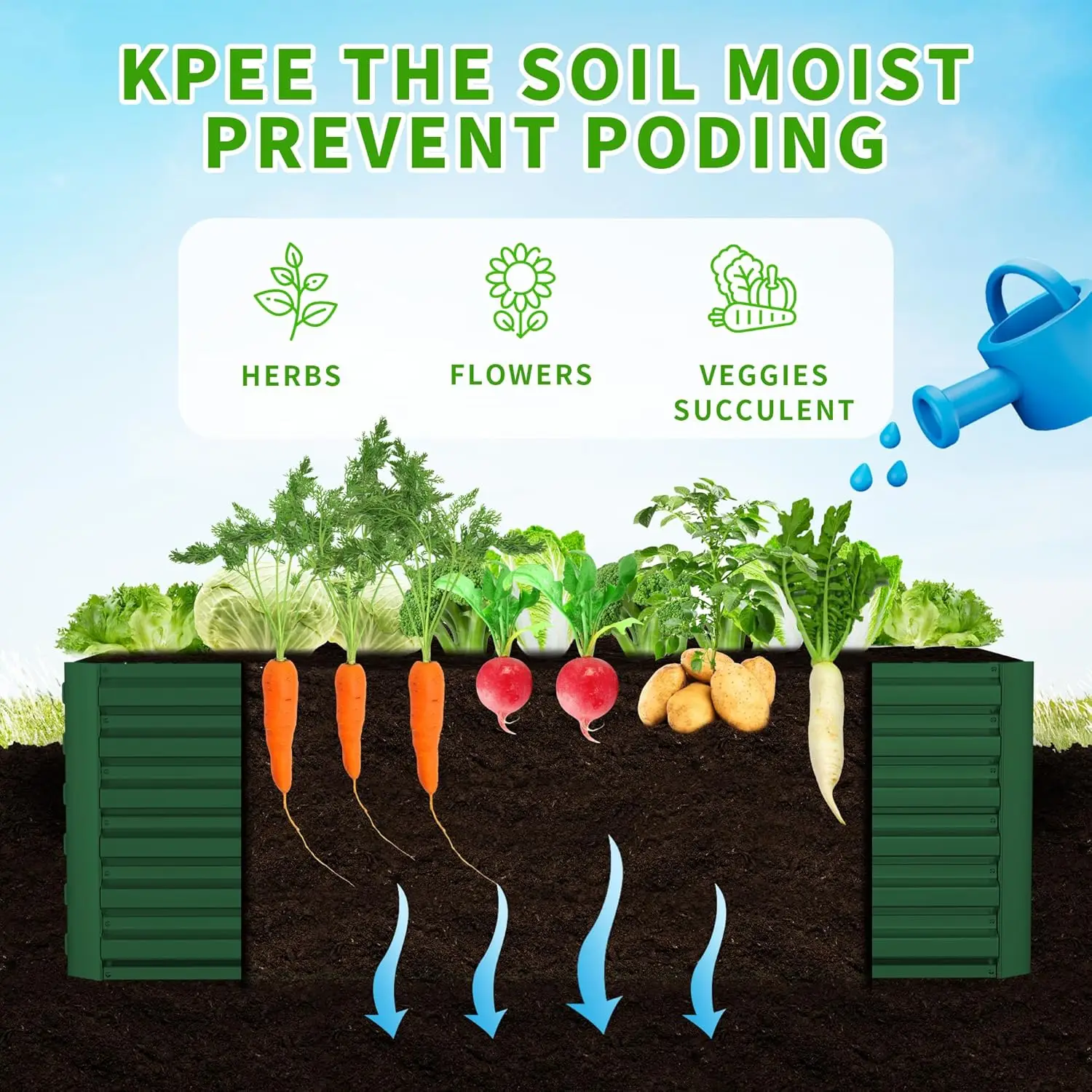 2 pcs 8 x 4 x 2 ft Galvanized Raised Garden Bed- Deep Root Planter Box - Image 2