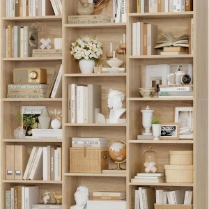 6-Tier Large Bookcase- 17 Open Display Shelves- 74'' Tall Bookcase