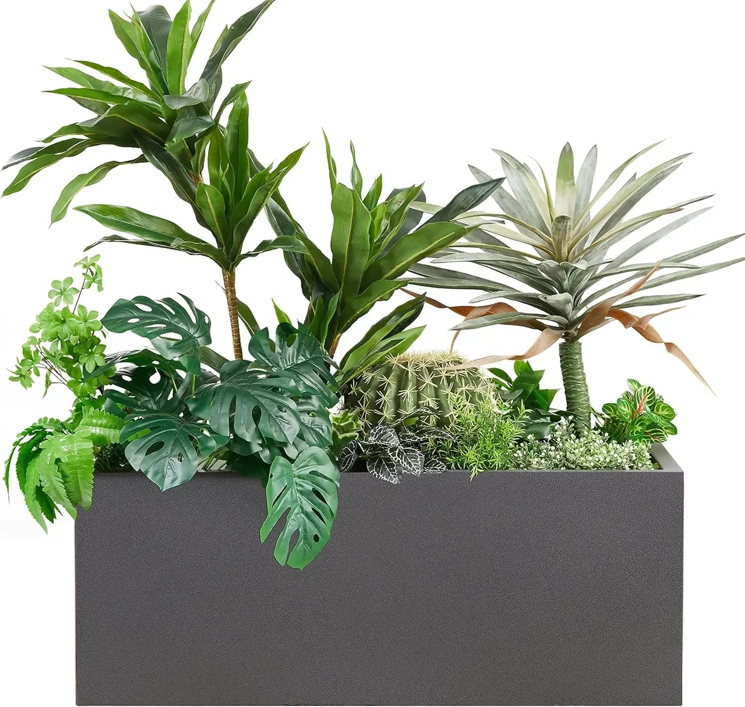 Metallic, Heavy, Long and Large Outdoor/Indoor Planter- Rectangular Trough Planter Box- 38” L x 15” W x 15” H- 40 Pounds - Image 7
