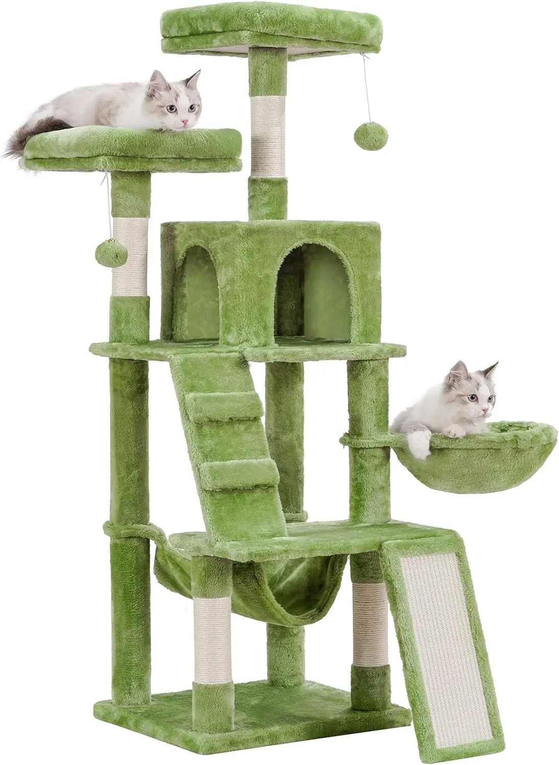 Cat Tree for Indoor Cats- Multi-Level Cat Furniture- Padded, Plush Perches/ Cozy Basket - Image 9