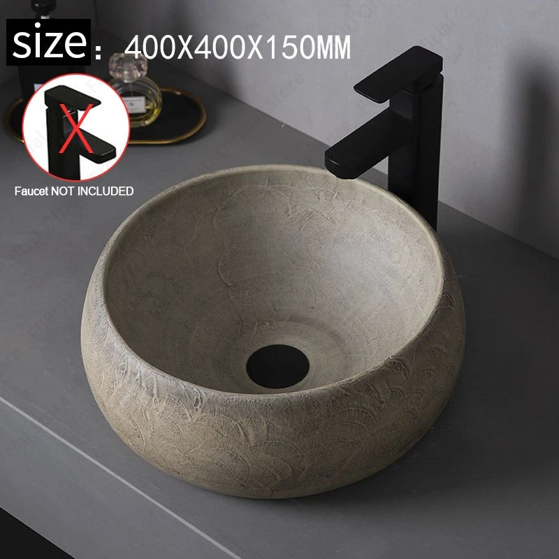 Ceramic Table Sink- Oval Above Counter Basin- Faucets Available- Many Shapes Available - Image 12