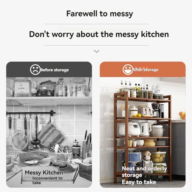 Kitchen Shelf Unit- Floor Standing Multi-Layer Storage Shelves- Extra Storage - Image 5