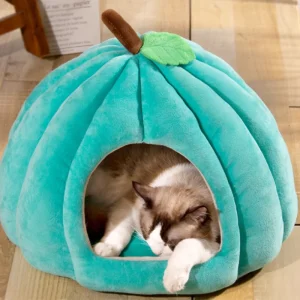 Pumpkin Bed for Cats- Plush Winter House