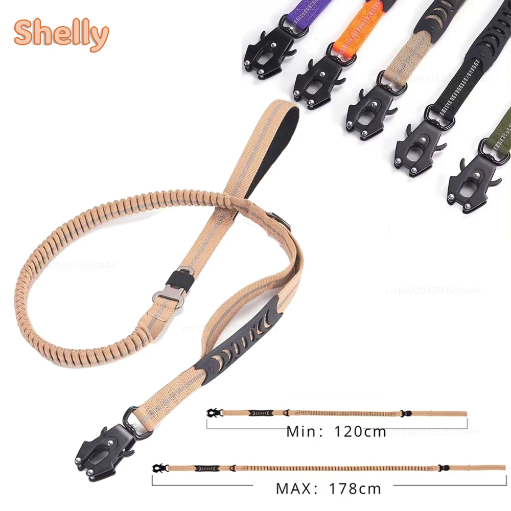 Heavy-Duty Dog Leash for Large Dogs- Shock Absorbing Bungee- 2 Padded Handles- Strong No- Pull Dog Leash