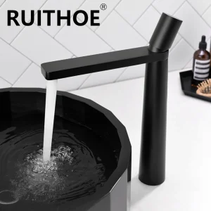 Bathroom Sink Faucet- Single Hole- Tall Vanity Basin Mixer Tap- Many Colors