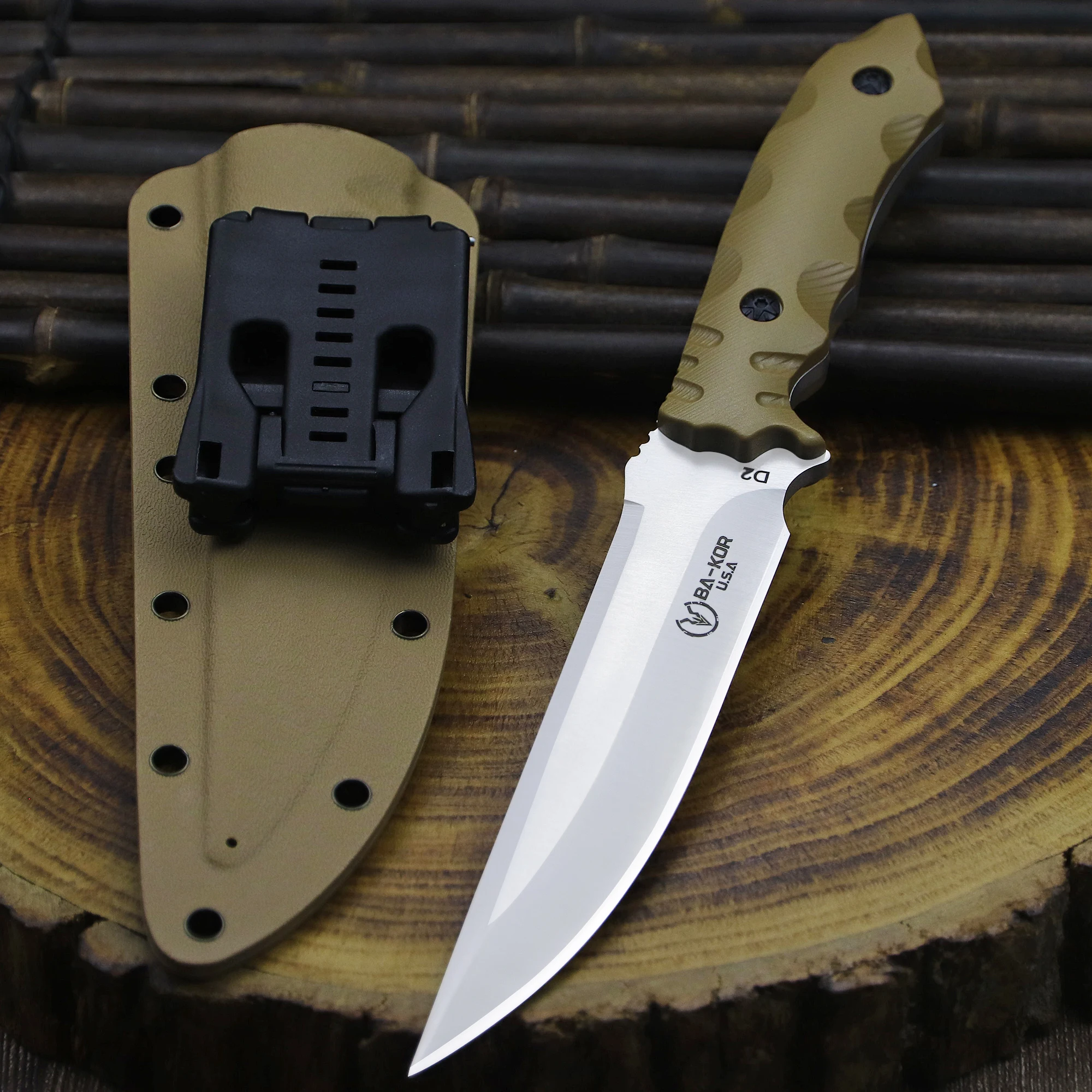 Wilderness, Survival, Straight Knife with K-sheath- High-Hardness Stainless Steel- Full-Tang - Image 7