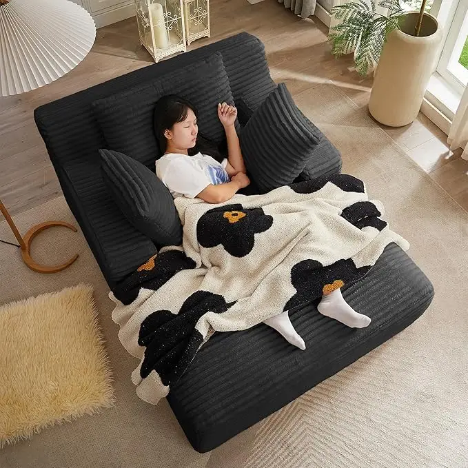 50" Oversized Chaise Lounge Indoor Sofa Chair- 3 Soft Pillows, Comfy Single Seat - Image 10