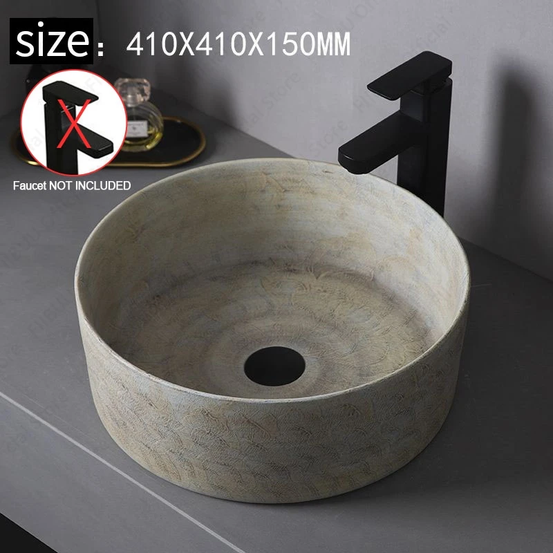 Ceramic Table Sink- Oval Above Counter Basin- Faucets Available- Many Shapes Available - Image 10