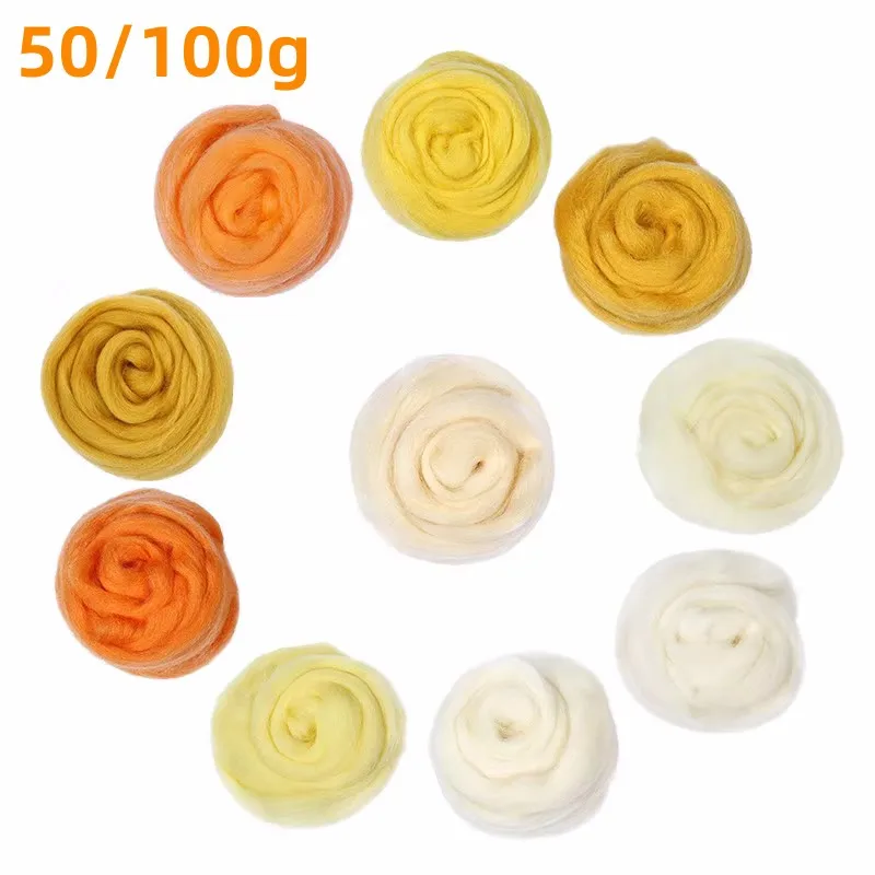 Yellow Series- Wool Felting-Soft Wool Roving- Needle Felting- Wet Felting- Spinning