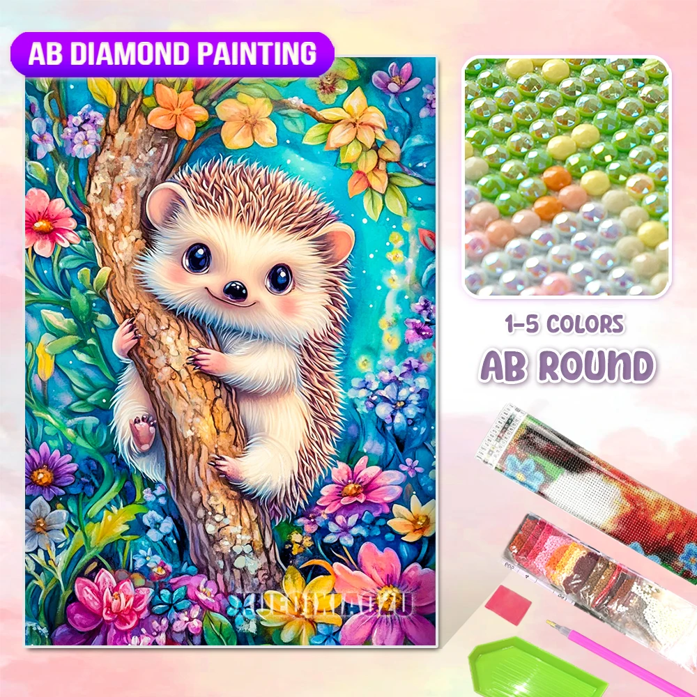 AB Diamond Painting Hedgehog in Flowers Kit (Frame Not Included) - Image 12