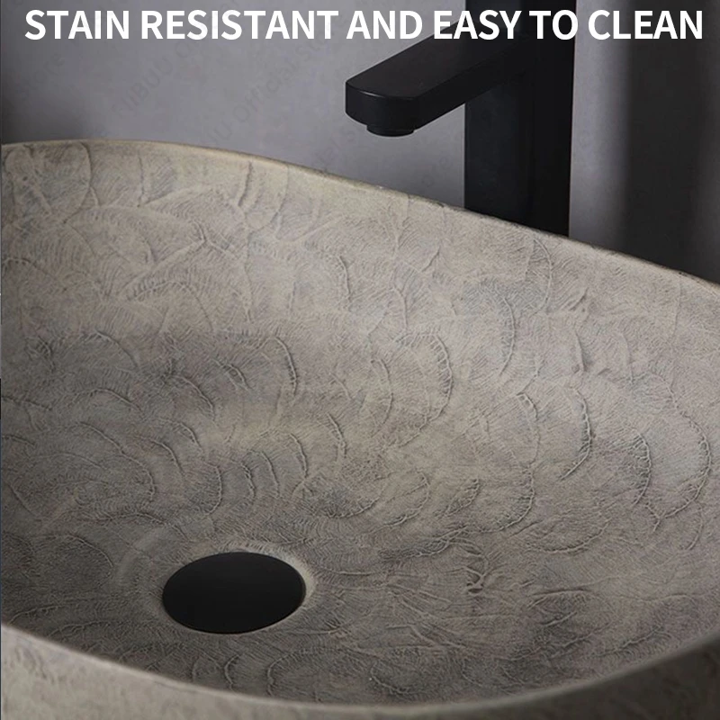 Ceramic Table Sink- Oval Above Counter Basin- Faucets Available- Many Shapes Available - Image 5