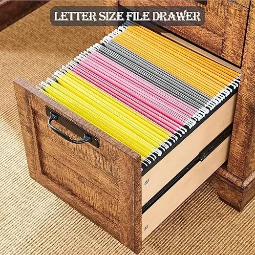 60" Executive Desk- Drawers- Wood Home Office Desk w/Charging Station (Reclaimed Barnwood, and Antique White) - Image 4