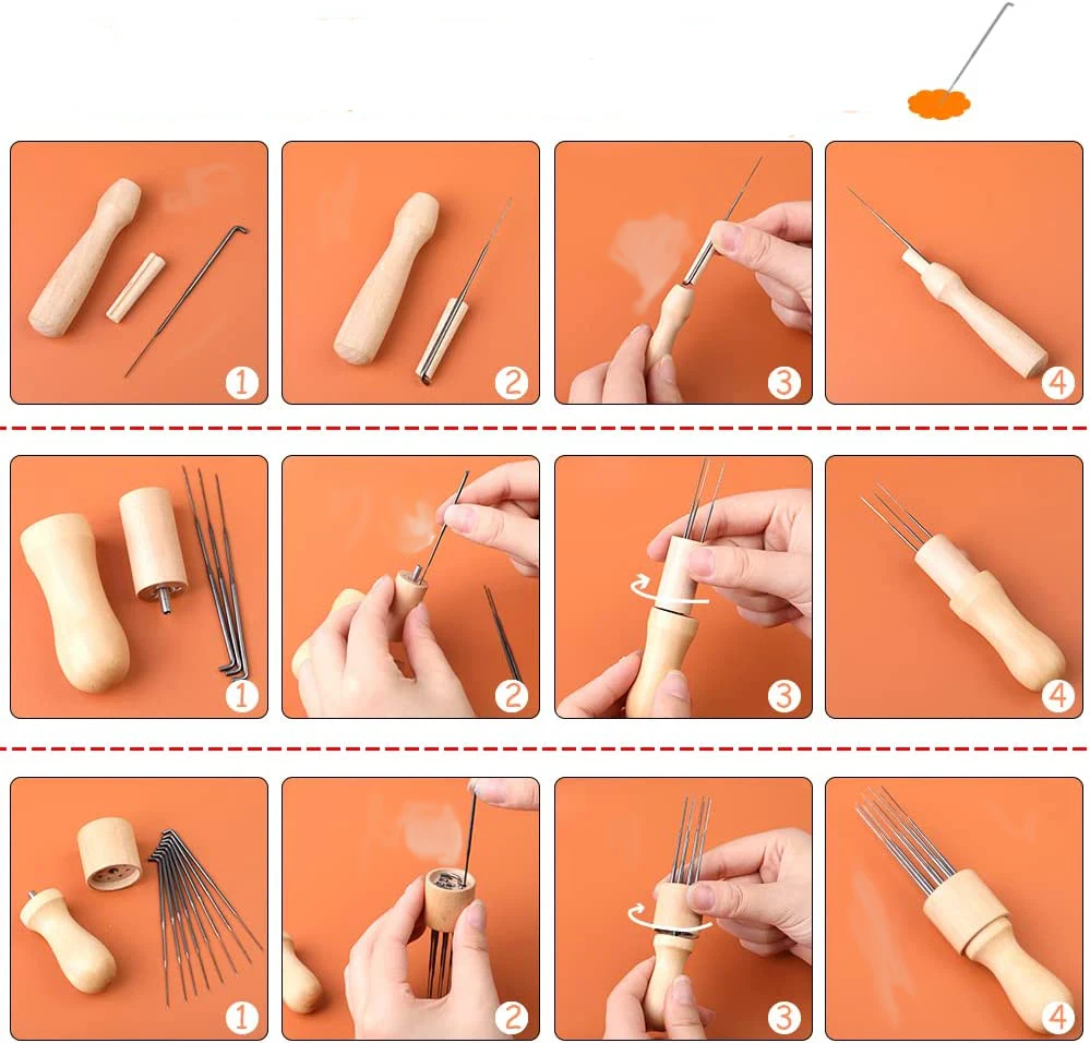 Wooden Wool Felting Needle Holder- Needles - Image 4