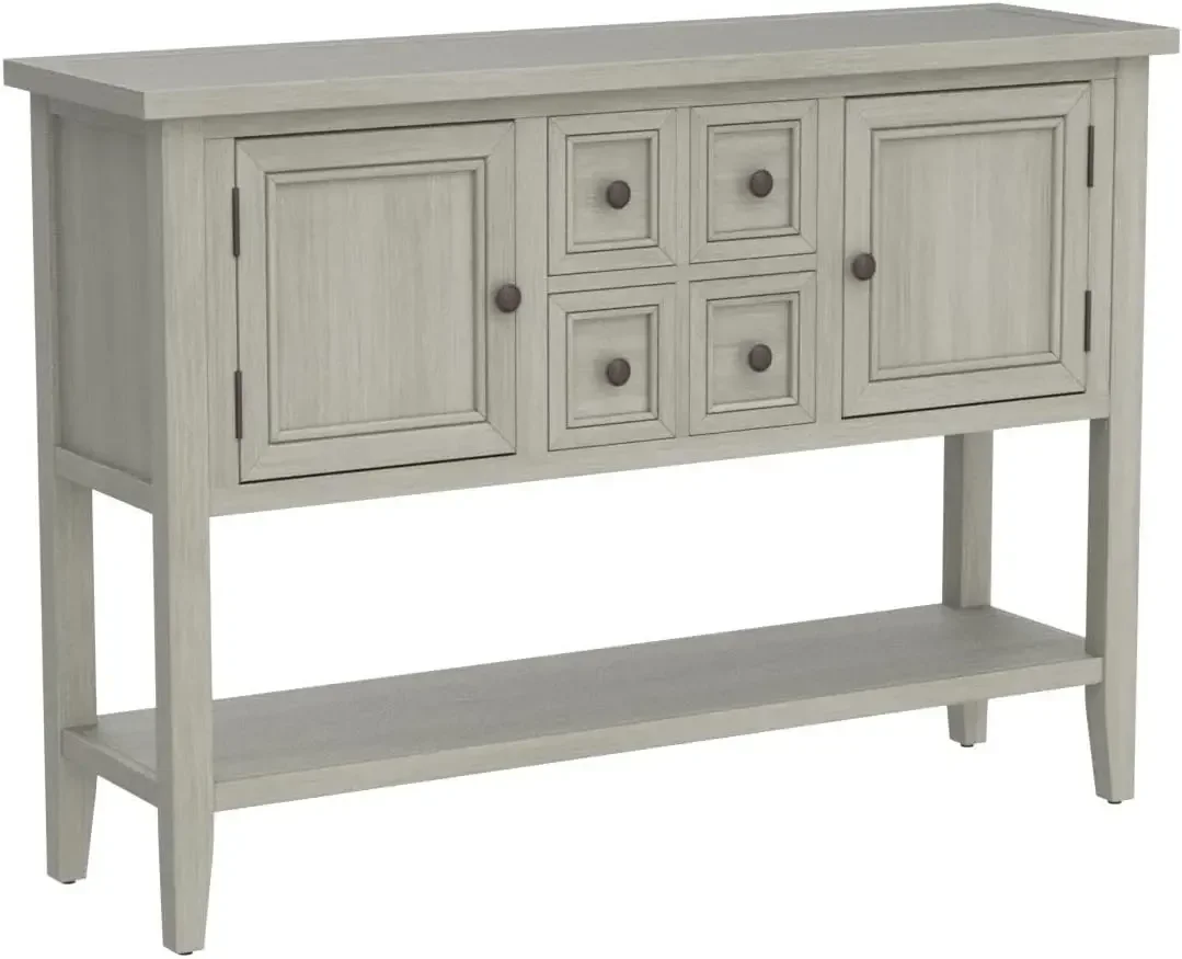 Console/Sofa Table- Buffet Sideboard- 4 Storage Drawers- 2 Cabinets and Bottom Shelf - Image 4