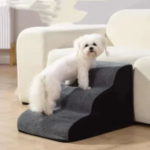 3-Step Pet Stairs. Washable Cover.