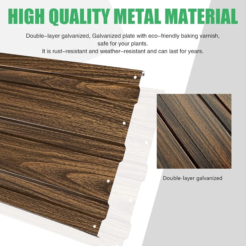 Galvanized Metal Raised Garden Bed- 8 x 4x 2 FT Outdoor Large Metal Planter Box - Image 5