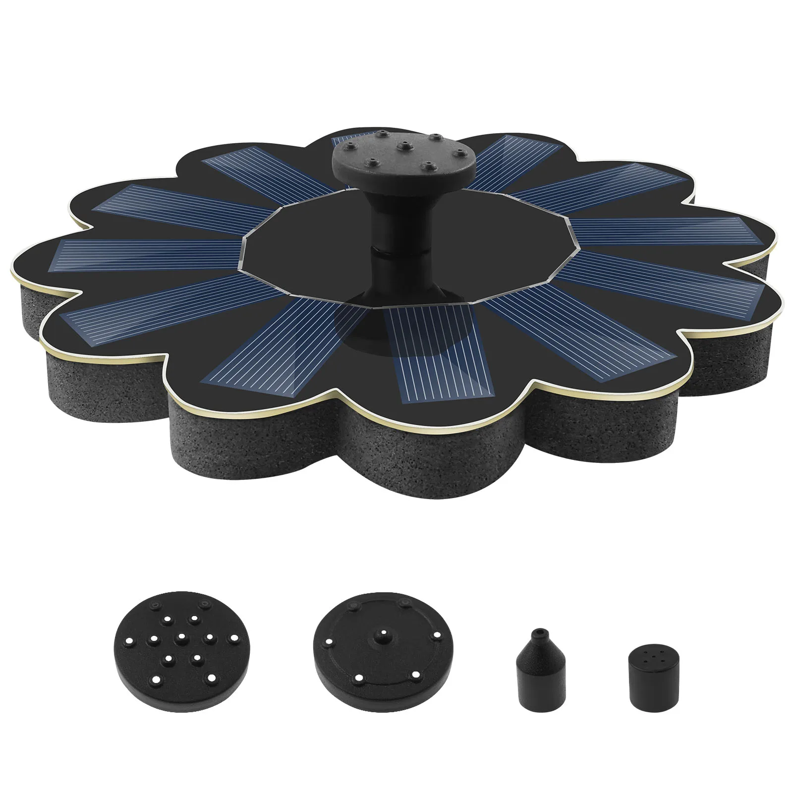 Solar Fountain Pump- Bird Bath Fountain- Floating Decor With 5 Nozzles- Solar Panel - Image 7