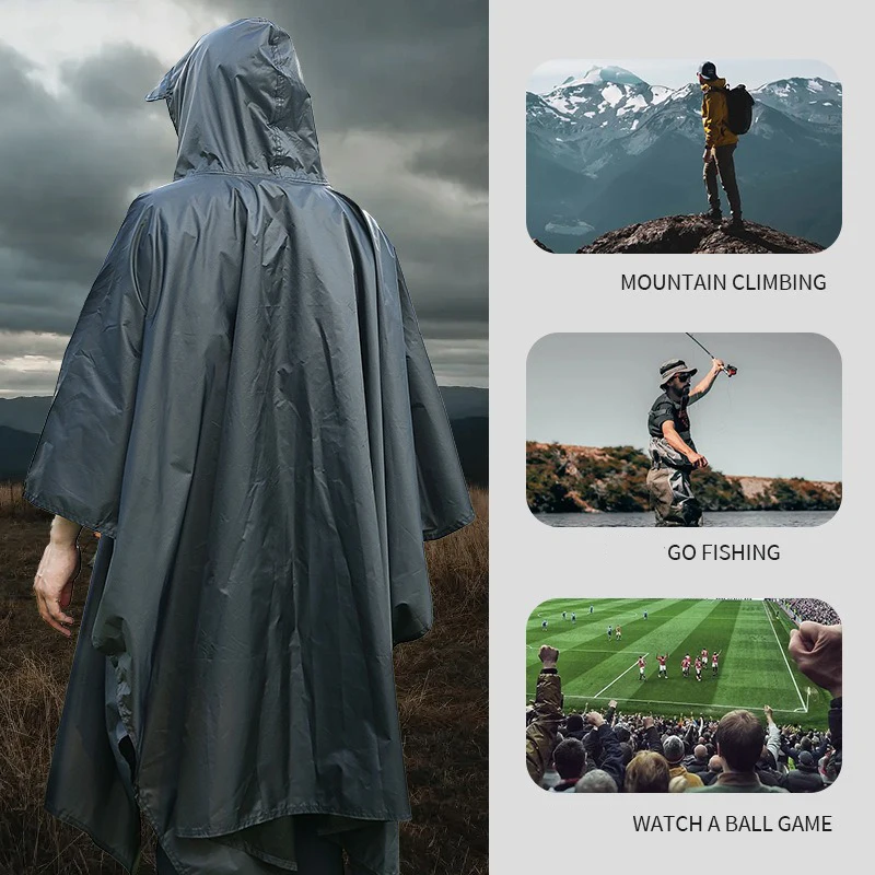 Three-in-One Hooded Raincoat- Camping- Tent- Ground Sheet- Emergencies - Image 3