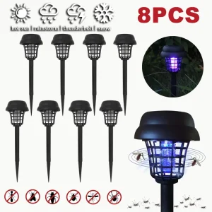 Solar Mosquito Killer- 2 Light Modes- Waterproof- Light Bug Zapper- Mosquito Trap Lamps For Garden, Lawn, Camping