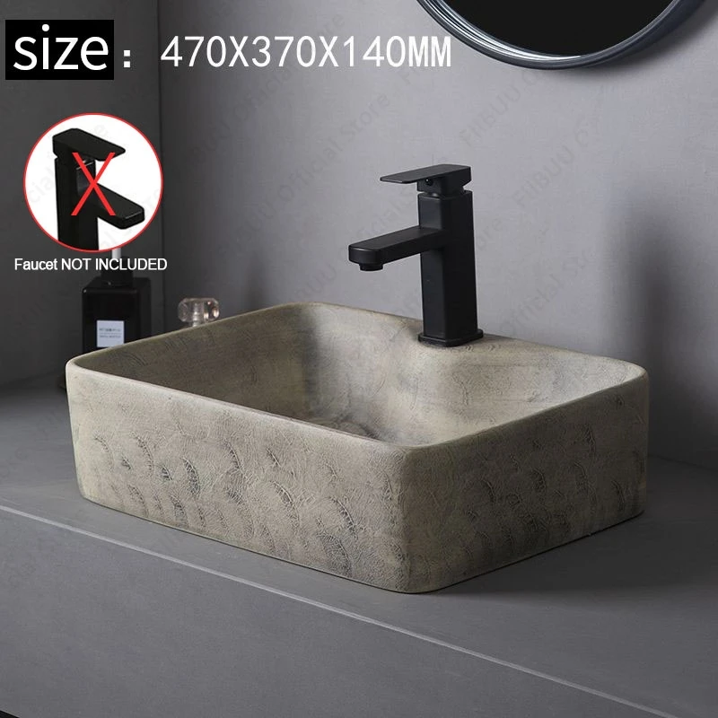 Ceramic Table Sink- Oval Above Counter Basin- Faucets Available- Many Shapes Available - Image 8
