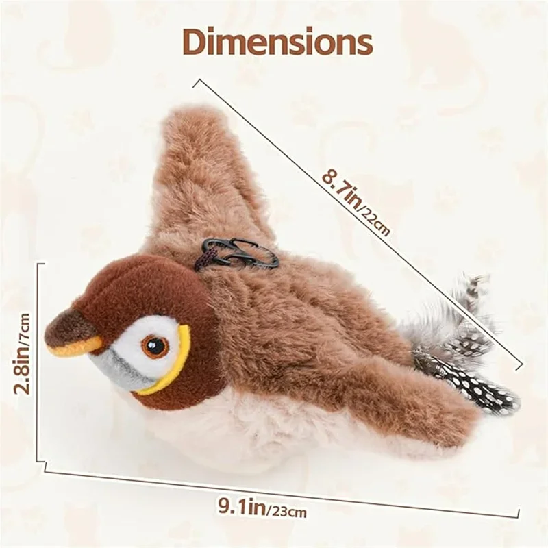 Interactive Flapping Bird Cat Toy- Catnip- Rechargeable Simulation Bird-Touch Activated - Image 3
