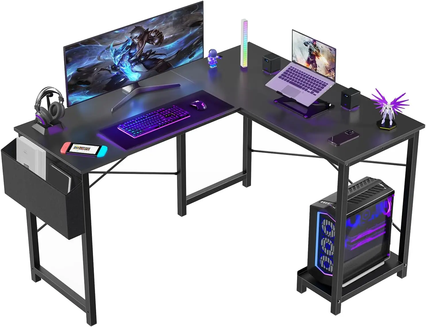 50-Inch L-Shaped Desk- Computer- Corner Gaming Desk.