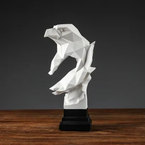 American Bald Eagle- White 3D Sculpture- Desktop Figurine Decoration- Accessory