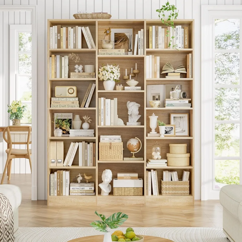 6-Tier Large Bookcase- 17 Open Display Shelves- 74'' Tall Bookcase - Image 4