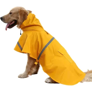 Hooded Raincoat for Dogs- Cape Style- Reflective- Dog Clothing To Keep Your Dog Dry And Comfortable On Rainy Days