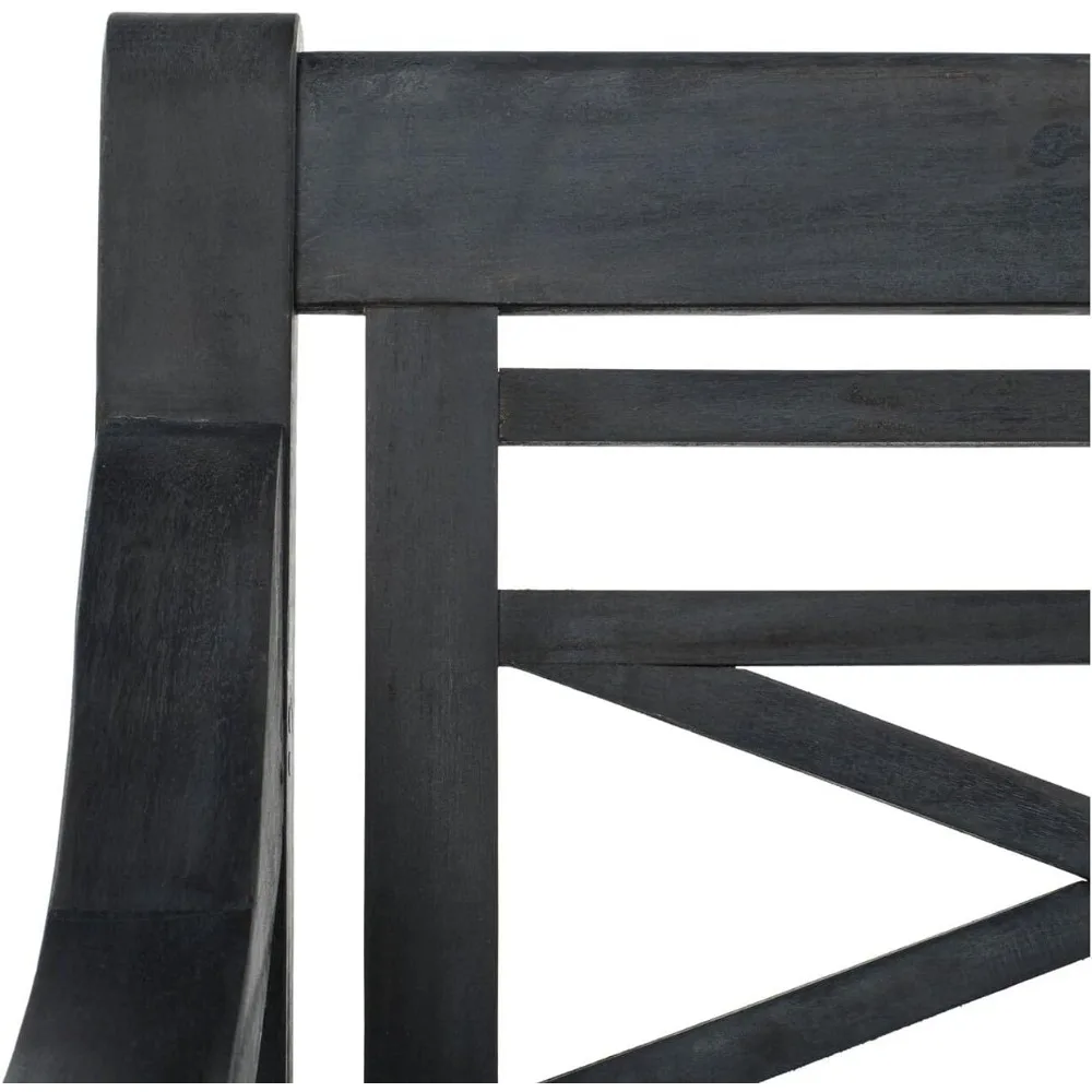 Adirondack Acacia Wood Bench- Natural, Beach Blue and Ash Grey - Image 5