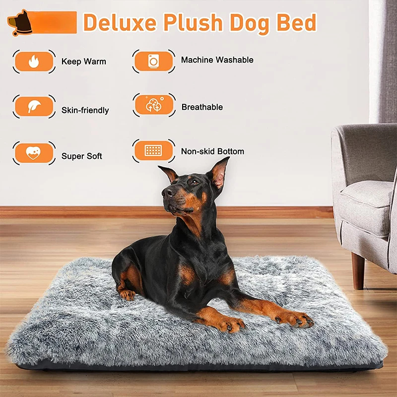Deluxe Plush Bed- Dog Crate Kennel Bed- Machine Wash- Several Sizes - Image 2