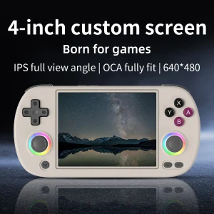 Handheld Game Console- 4.0-inch- 640*480 IPS Screen- 3200mAh 64 Bit System- RGB Light- Built-in 5K+Games
