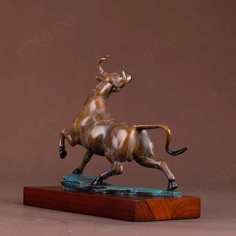 Modern Art Bronze Bull Statue - Image 6