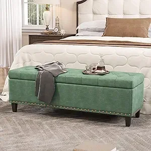 Storage Bench- 51-Inch King Storage Ottoman- 30 Gallons- Tufted Upholstery- Multiple Colors - Image 13