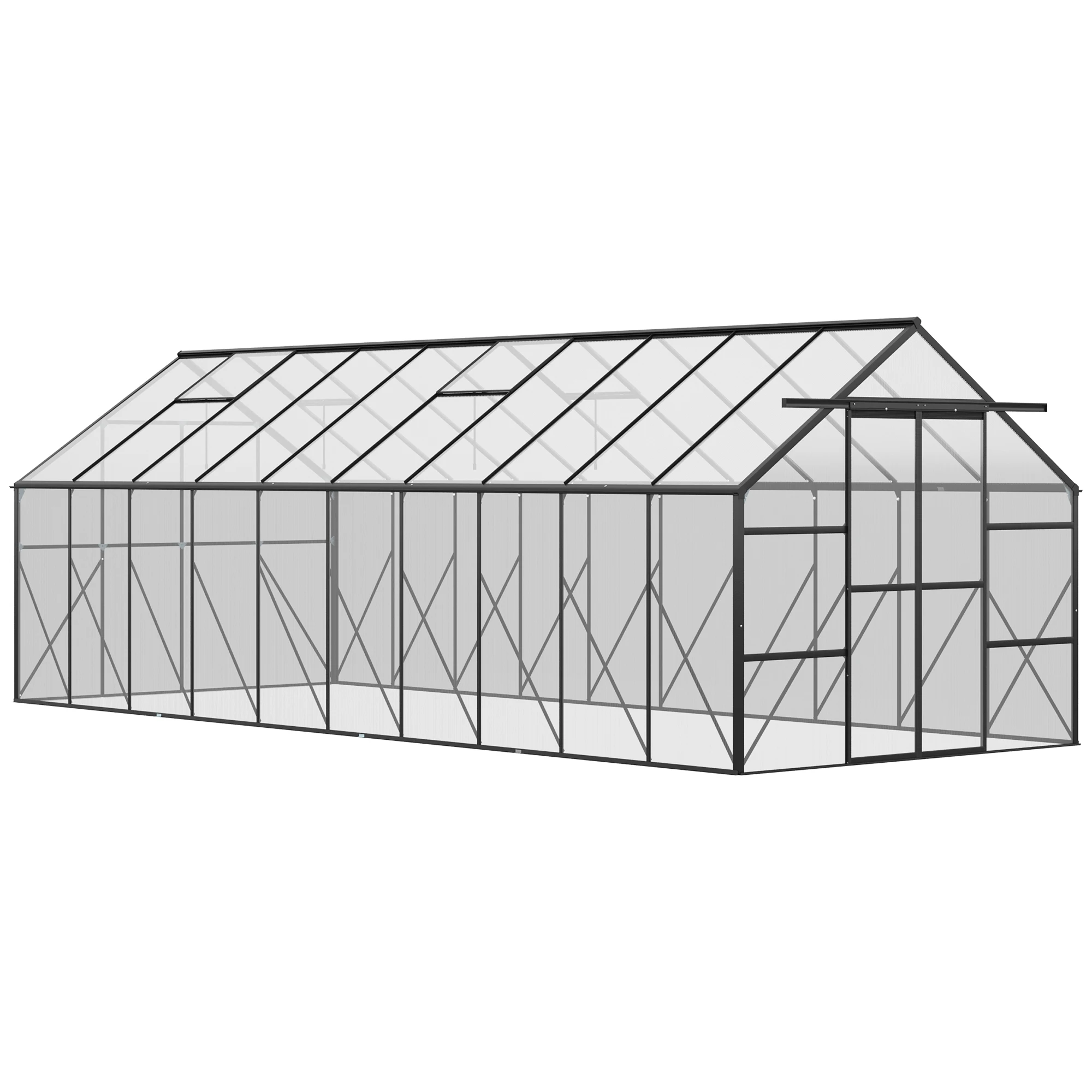 20' X 8' Polycarbonate Walk-In Garden Greenhouse Kit W/ Sliding Door - Image 2