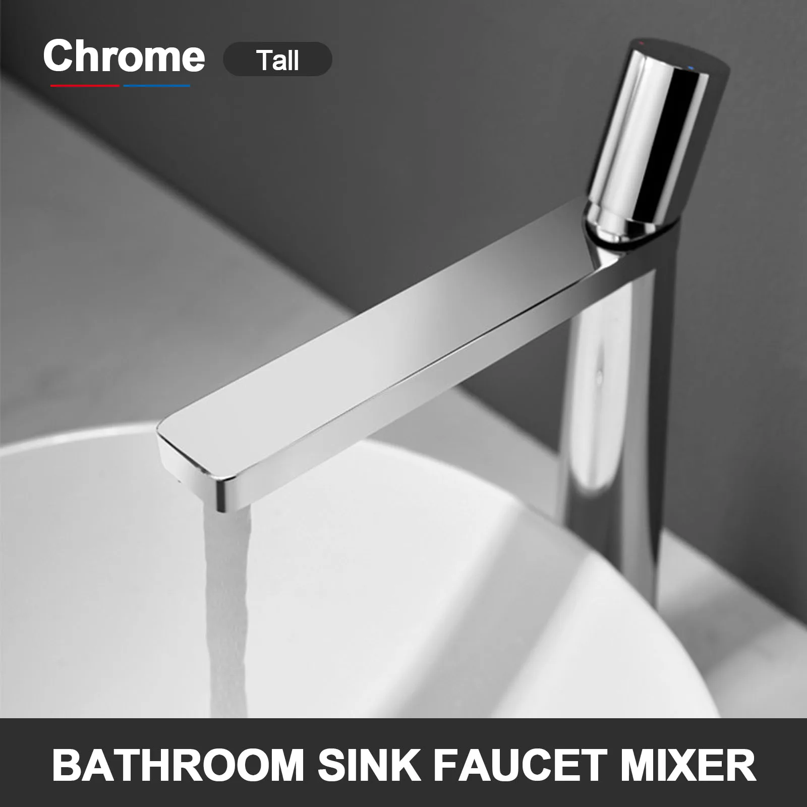 Bathroom Sink Faucet- Single Hole- Tall Vanity Basin Mixer Tap- Many Colors - Image 15