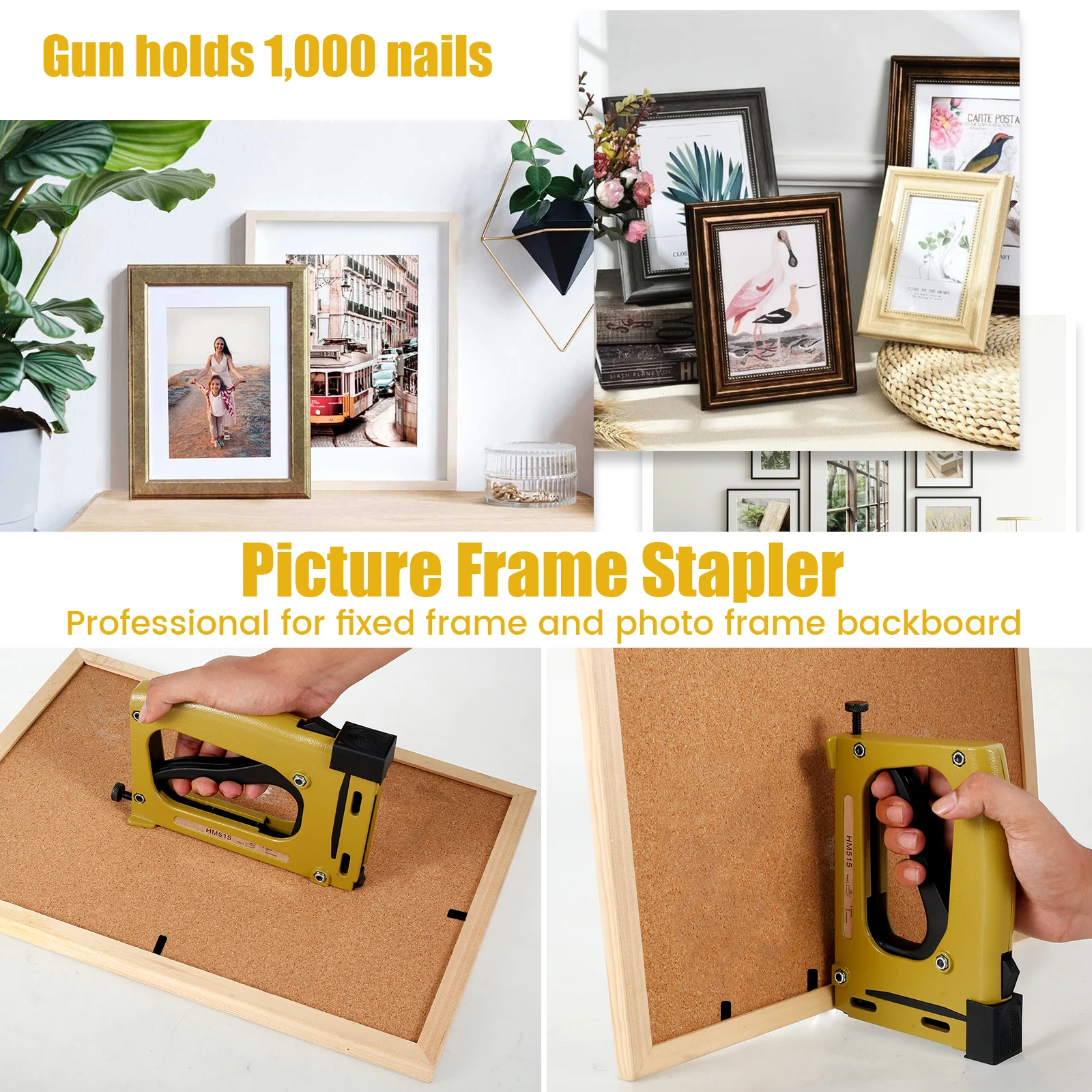 Picture Framing Point Driver- Aluminum Alloy Hand Picture Frame Tool- 1000/2000 Nails- Lightweight Point Nail Tacker - Image 6
