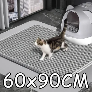 90 CM X 60 CM Cat Litter Mat- Waterproof- Double-Layer Cat Litter Box Mat- Non-slip- Washable