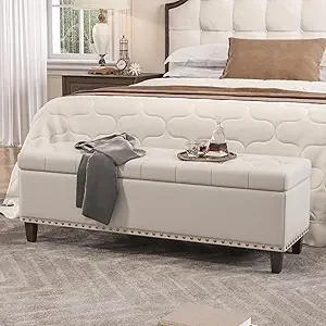Storage Bench- 51-Inch King Storage Ottoman- 30 Gallons- Tufted Upholstery- Multiple Colors - Image 11