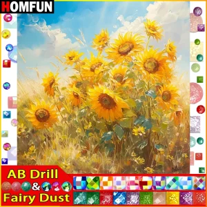 Fairy Dust AB Diamond Painting " Sunflowers" --Full Square/Round Drill