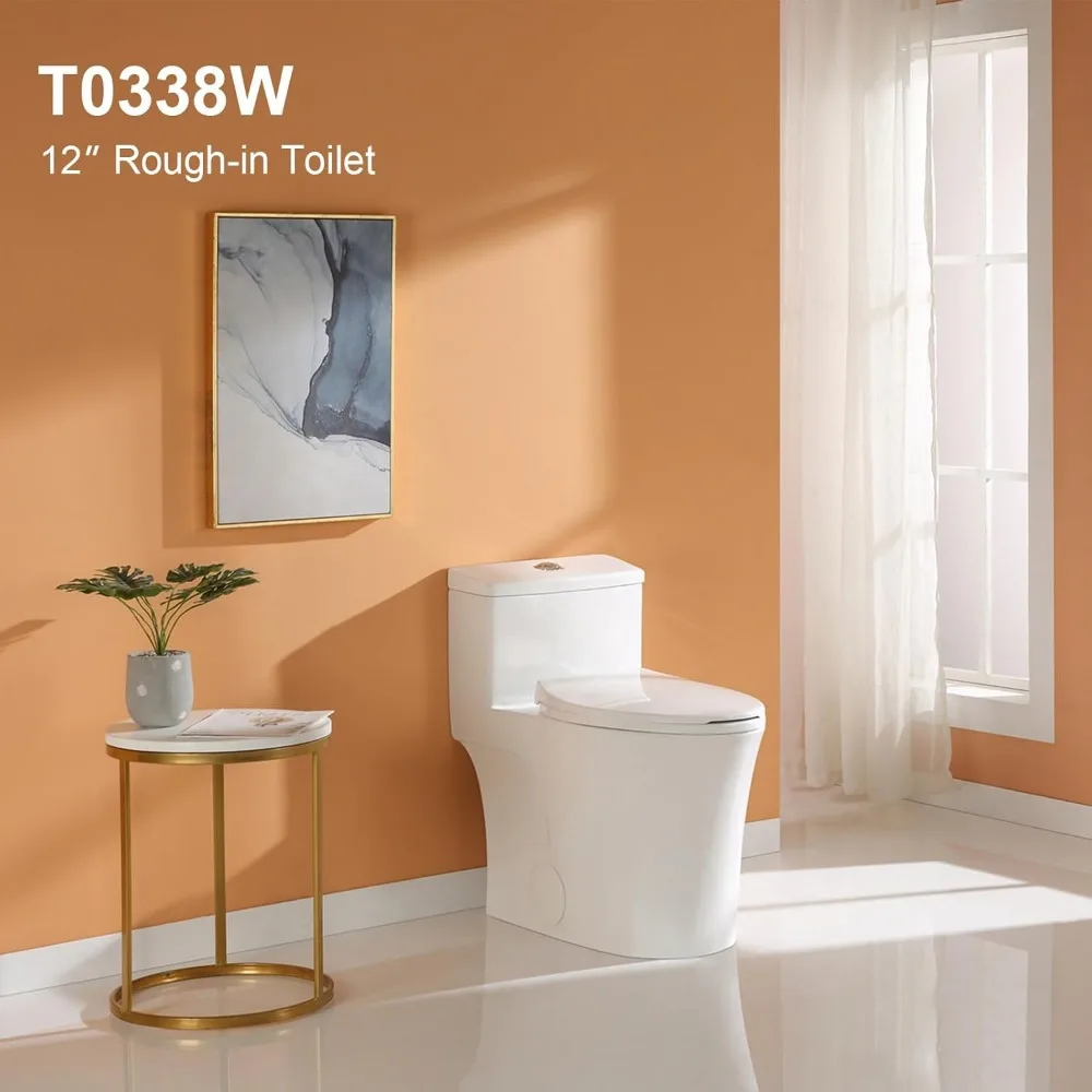 Compact One Piece Toilet with Comfort Chair Seat- ADA Height 17.3"- Elongated Dual Flush - Image 2