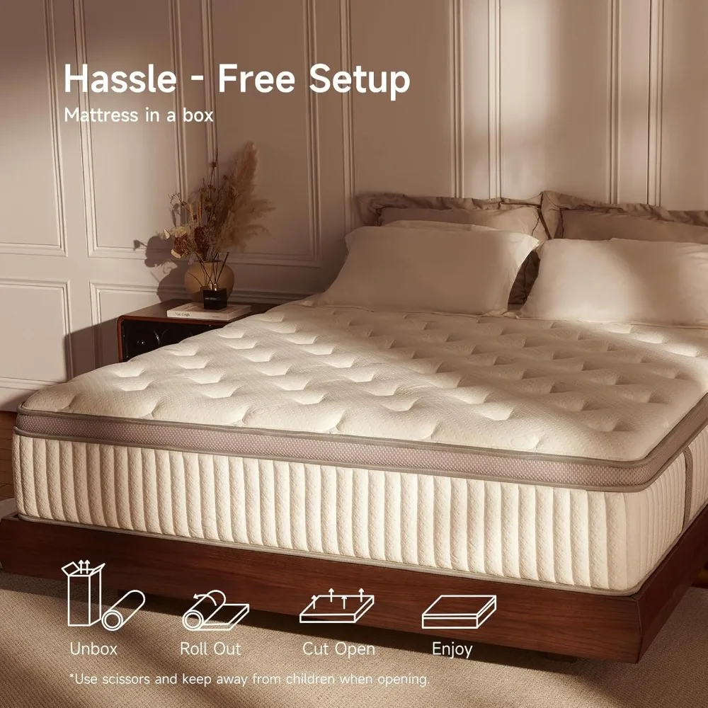 Queen-Size Cooling Gel Memory Foam Mattress- Pressure Relief- Medium-Firm Hybrid Mattress - Image 6