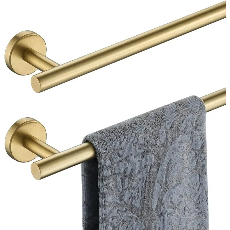 Bath Towel Bar- Bathroom Towel Rack- Thickened 0.8mm Towel Holder Wall Mount- Total Length 27 Inches- 2 Pack