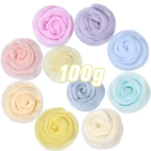 100g/50g Soft Felting Wool Fiber- Many Colors; Light on Blues
