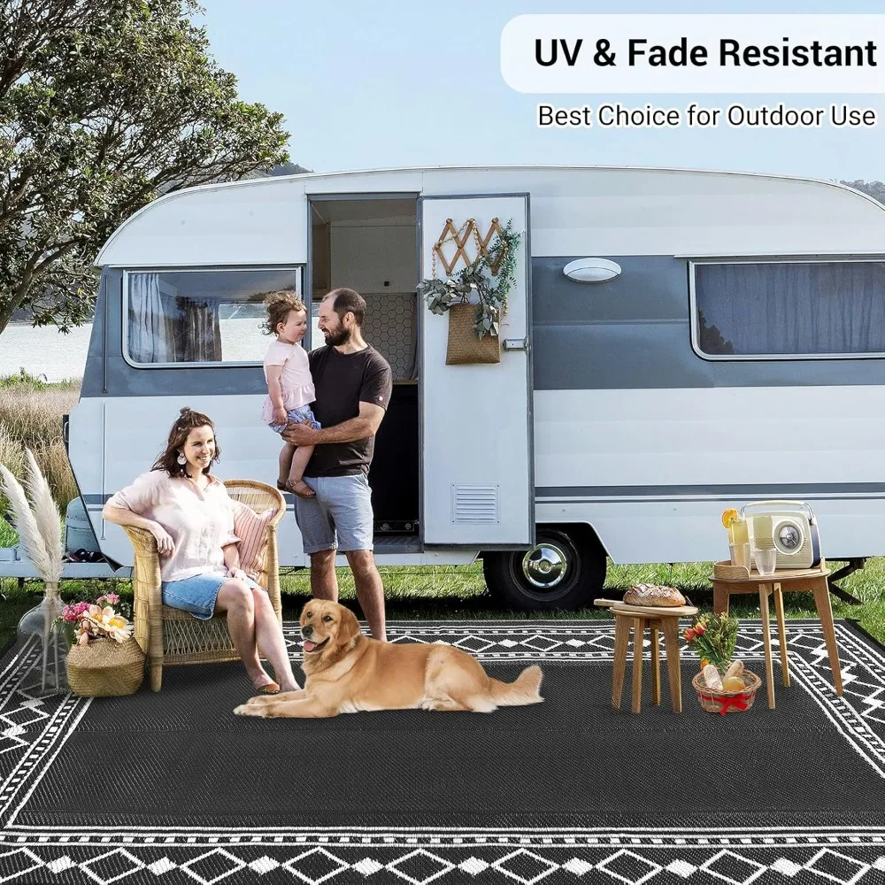 9x12 Outdoor Area Rug- Waterproof Plastic Straw- Reversible- Washable - Image 6