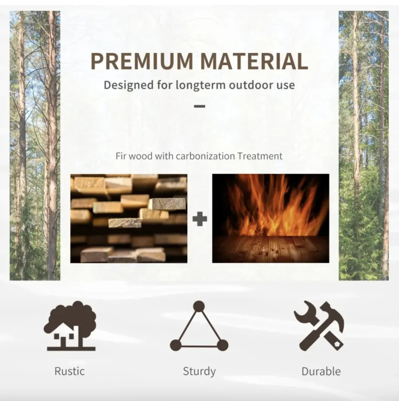 3.3 ft Wooden Garden Bridge- Walkway with Half-Wheeled Railings - Image 5