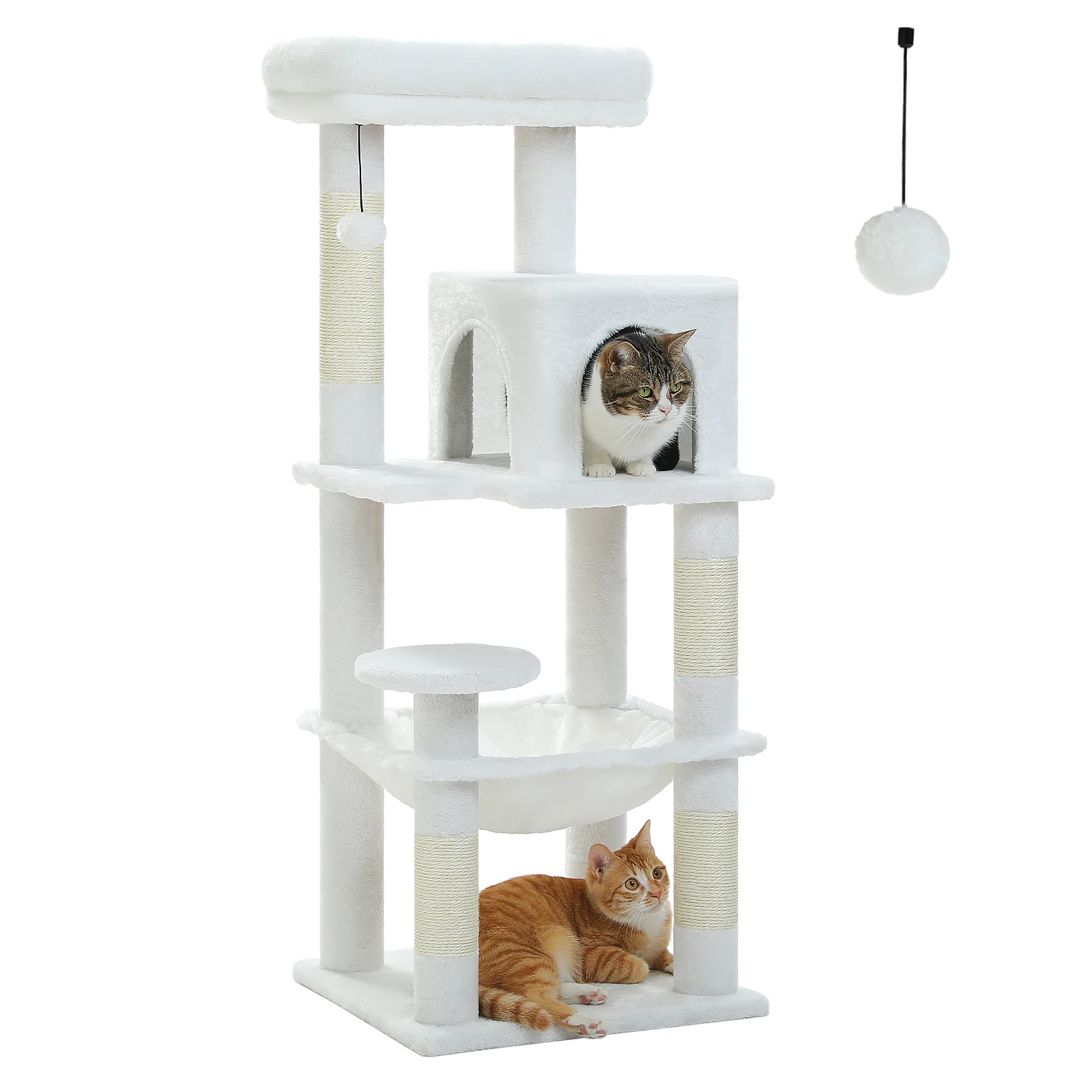 Cat Tree for Indoor Cats- 5-Level Cat Tower for Large Cats- Metal Frame- Large Hammock- Cat Condo with Big Top Perch - Image 10